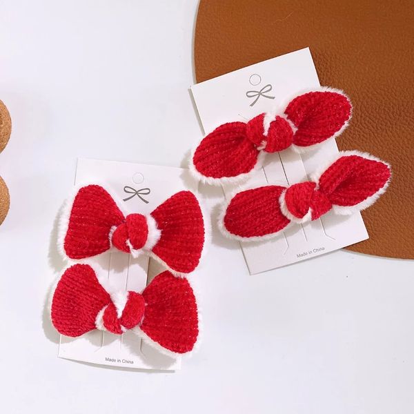 1 pair new autumn and winter red series wool plush bow hairpins hair accessories fashion korean sweet girl children's headwear, Slivery;white
1 pair new autumn and winter red series wool plush bow hairpins hair accessories fashion korean sweet girl children's headwear, Slivery;white