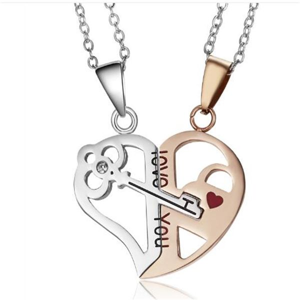 fashion stainless steel choker chokers female cat key puzzle heart two color lettering couple necklace ae534, Golden;silver
fashion stainless steel choker chokers female cat key puzzle heart two color lettering couple necklace ae534, Golden;silver