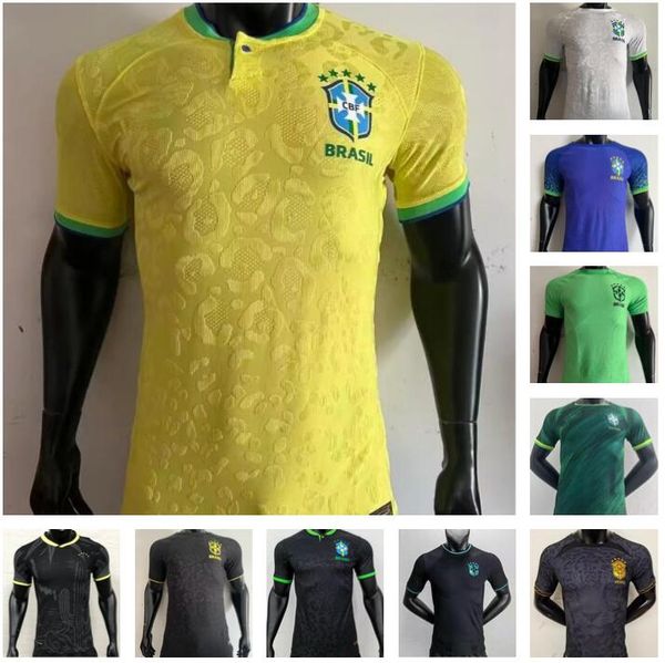 22 23 brasil neres soccer jerseys player version 2022 2023 raphinha casemiro camiseta de futebol brazils g.jesus antony vini jr. national te, Black;yellow
22 23 brasil neres soccer jerseys player version 2022 2023 raphinha casemiro camiseta de futebol brazils g.jesus antony vini jr. national te, Black;yellow