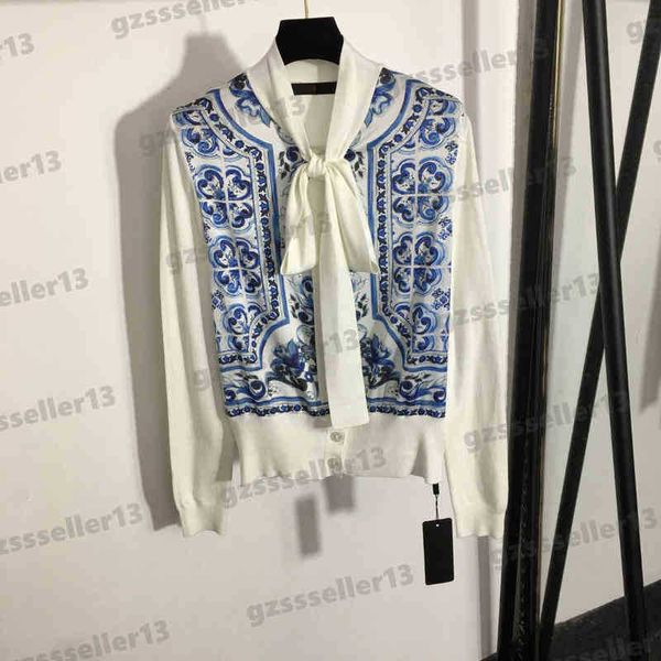 luxury designer womens jacket blue and white porcelain print silk panel cardigan jacket bow neck long sleeve knit jacket women clothing, Black;brown
luxury designer womens jacket blue and white porcelain print silk panel cardigan jacket bow neck long sleeve knit jacket women clothing, Black;brown
