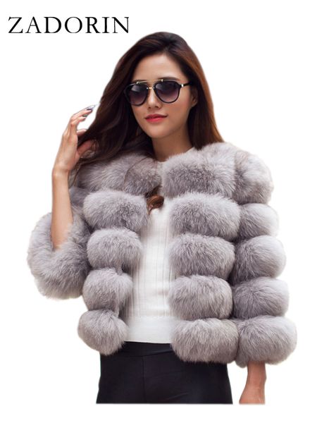 

women's fur faux zadorin s-5xl mink coats autumn winter fluffy black coat elegant thick warm jackets for 221124