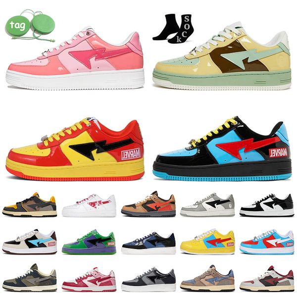women men bapesta casual shoes fashion designer bapestas baped sk8 sta oversizes platform sneakers pink color camo combo pink athletic sport, Black
women men bapesta casual shoes fashion designer bapestas baped sk8 sta oversizes platform sneakers pink color camo combo pink athletic sport, Black