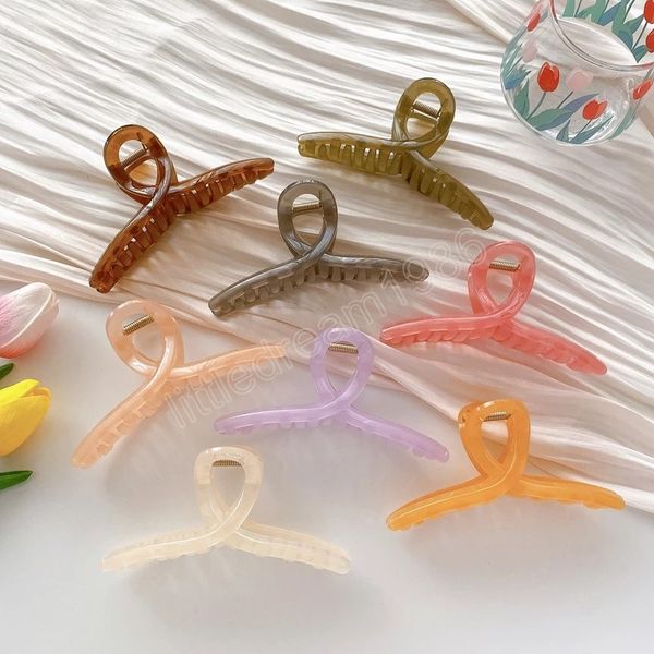 fashion 13cm cross ribbon clamps large hair claws temperament jelly texture acrylic claw hair accessories, Slivery;golden
fashion 13cm cross ribbon clamps large hair claws temperament jelly texture acrylic claw hair accessories, Slivery;golden