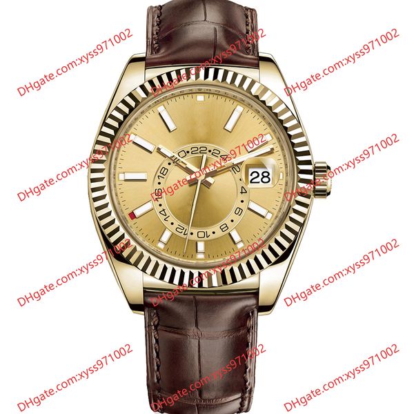 men's watch 2813 automatic mechanical watch 326138 42mm gold dial gold stainless steel sapphire glass brown leather strap wristwatch m3, Slivery;brown
men's watch 2813 automatic mechanical watch 326138 42mm gold dial gold stainless steel sapphire glass brown leather strap wristwatch m3, Slivery;brown