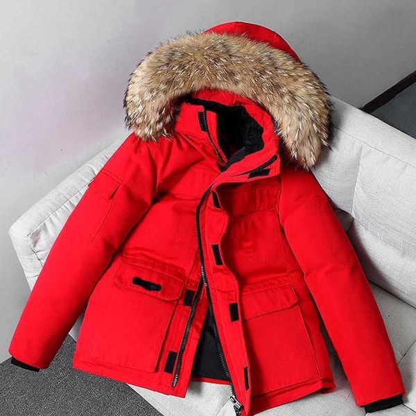 designer men's down jacket canadian fashion brand coat large pocket fur collar thermal female autumn and winter gooses windproof couple, Black
designer men's down jacket canadian fashion brand coat large pocket fur collar thermal female autumn and winter gooses windproof couple, Black