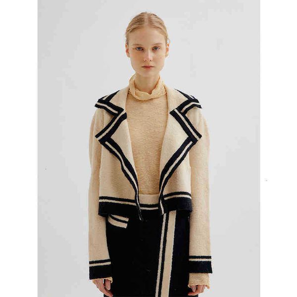 women's sweaters fashion design women beige drape neck wool cardigan korea knitted contrast coat nl9u, White;black
women's sweaters fashion design women beige drape neck wool cardigan korea knitted contrast coat nl9u, White;black