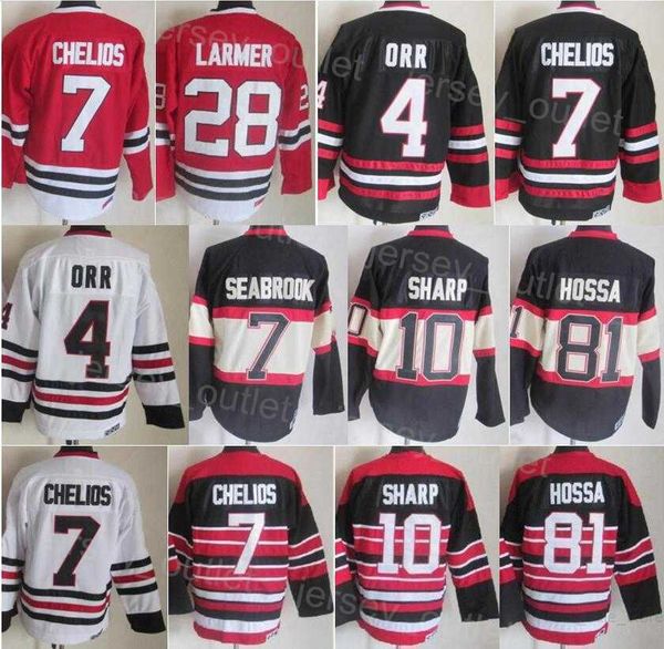 men retro hockey 4 bobby orr jersey vintage classic 7 chris chelios 10 patrick sharp 81 marian hossa 28 steve larmer black red white team�
men retro hockey 4 bobby orr jersey vintage classic 7 chris chelios 10 patrick sharp 81 marian hossa 28 steve larmer black red white team�
