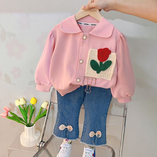 2023 spring baby girls clothing sets kids floral cardigan jeans 2 pcs suits infant casual clothes outfits children costume, White
2023 spring baby girls clothing sets kids floral cardigan jeans 2 pcs suits infant casual clothes outfits children costume, White