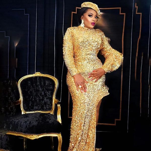 gold mermaid evening dresses one shoulder sequins side split prom dress custom made ruffles glitter celebrity party gown, Black;red
gold mermaid evening dresses one shoulder sequins side split prom dress custom made ruffles glitter celebrity party gown, Black;red