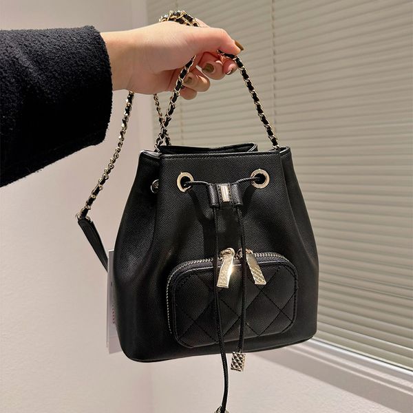 designers bags women shoulder bag genuine leather drawstring bucket bag golden chain 26cm purses handbag purse 2022 luxury caviar handbags w 
designers bags women shoulder bag genuine leather drawstring bucket bag golden chain 26cm purses handbag purse 2022 luxury caviar handbags w
