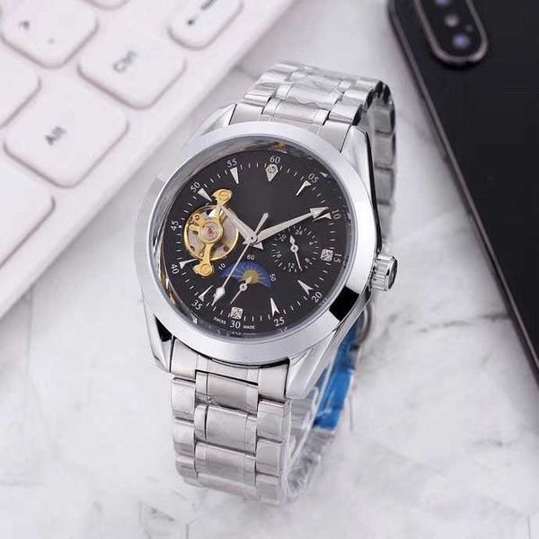watches luxury designer business wristwatches stainless steel band mechanical automatic movement moon phase flywheel watch for, Silver
watches luxury designer business wristwatches stainless steel band mechanical automatic movement moon phase flywheel watch for, Silver