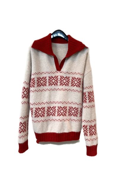 autumn and winter new snowflake christmas new temperament sweater, White;black
autumn and winter new snowflake christmas new temperament sweater, White;black