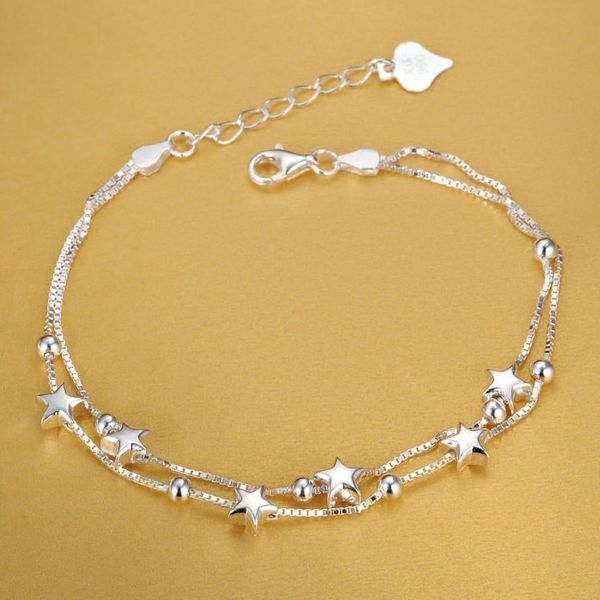925 sterling silver beautiful stars bracelets for women korean fashion designer party wedding jewelry holiday gifts, Golden;silver
925 sterling silver beautiful stars bracelets for women korean fashion designer party wedding jewelry holiday gifts, Golden;silver