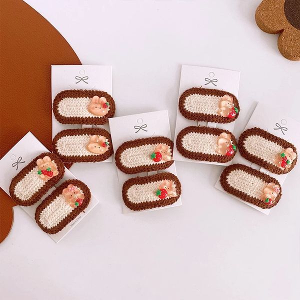 2 pcs new korean sweet girl cute cartoon strawberry rabbit hairpins fashion children's wool knitting bb clip hair accessories, Slivery;white
2 pcs new korean sweet girl cute cartoon strawberry rabbit hairpins fashion children's wool knitting bb clip hair accessories, Slivery;white