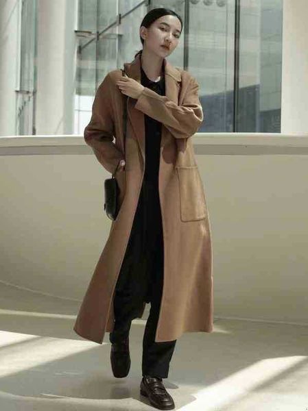 women's wool & blends coat woman camel lapel lace up long paragraph jacket france paris brand spring 37ii, Black
women's wool & blends coat woman camel lapel lace up long paragraph jacket france paris brand spring 37ii, Black