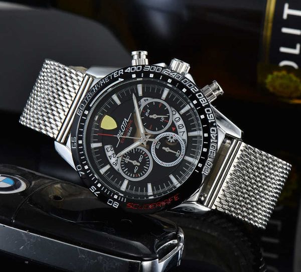 watches luxury designer six stitches all the dials work quartz watch steel strap chronograph clock car, Silver 
watches luxury designer six stitches all the dials work quartz watch steel strap chronograph clock car, Silver