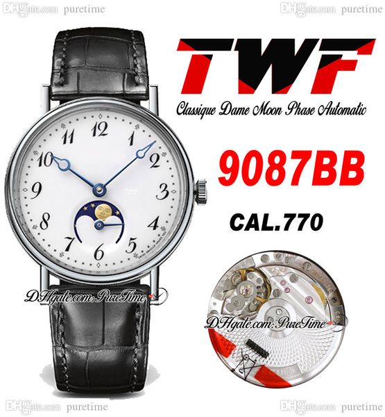 twf classique dame 9087bb a770 automatic mens watch moon phases steel case white dial number markers black leather strap super edition watch, Slivery;brown
twf classique dame 9087bb a770 automatic mens watch moon phases steel case white dial number markers black leather strap super edition watch, Slivery;brown