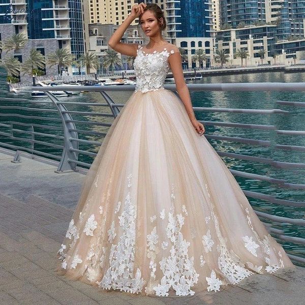 new sheer long a-line wedding dresses lace appliques beaded bridal gowns formal long garden robe de marriage custom, White
new sheer long a-line wedding dresses lace appliques beaded bridal gowns formal long garden robe de marriage custom, White