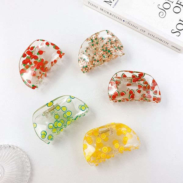 korea clamps 7.5cm semicircle fruit pattern hair clip accessories acrylic clear hair claws for women girls, Slivery;golden
korea clamps 7.5cm semicircle fruit pattern hair clip accessories acrylic clear hair claws for women girls, Slivery;golden