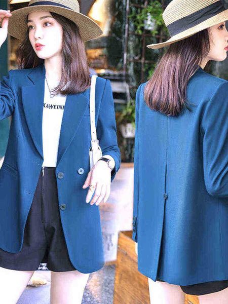 women's chic office breasted blazer vintage jacket solid color fashion casual fashion long sleeves streetwear 2022 new j220813, White;black
women's chic office breasted blazer vintage jacket solid color fashion casual fashion long sleeves streetwear 2022 new j220813, White;black