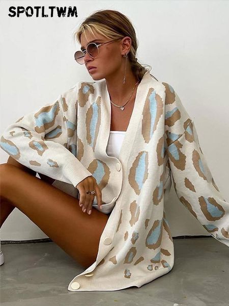 women's knits tees autumn winter knitted leopard sweaters women fashion v neck thick warm print cardigan casual loose button outwear co, White
women's knits tees autumn winter knitted leopard sweaters women fashion v neck thick warm print cardigan casual loose button outwear co, White