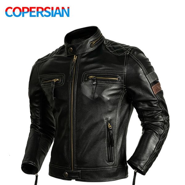 men's leather faux vintage black jacket for spring autumn genuine motorcycle style natural cowhide slim fit biker coat 221124
men's leather faux vintage black jacket for spring autumn genuine motorcycle style natural cowhide slim fit biker coat 221124