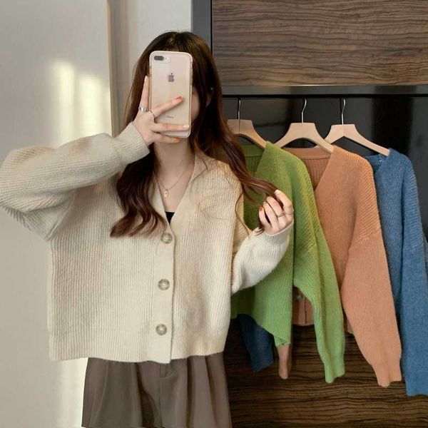 women's sweaters korean style knitted sweater vests women long sleeve single breaster casual solid vhals knit chic jacket new 2022 j220, White;black
women's sweaters korean style knitted sweater vests women long sleeve single breaster casual solid vhals knit chic jacket new 2022 j220, White;black