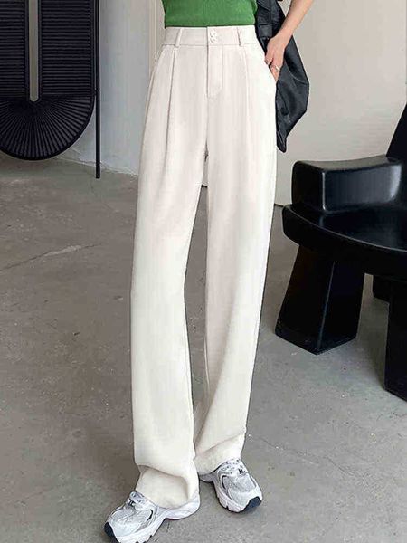 casual women elegant wide leg suit pants autumn new korean female loose high waist vintage trousers femme clothes pantalons j220813, White;black
casual women elegant wide leg suit pants autumn new korean female loose high waist vintage trousers femme clothes pantalons j220813, White;black