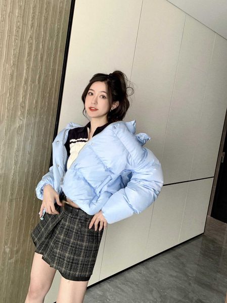 women's down parkas autumn and winter candy color reducing milk blue white hooded long sleeve down jacket, Black
women's down parkas autumn and winter candy color reducing milk blue white hooded long sleeve down jacket, Black