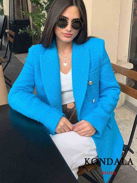 kondala za 2022 office lady solid blue twist blazer women long sleeves v neck double breasted vintage jackets female elegant j220813, White;black
kondala za 2022 office lady solid blue twist blazer women long sleeves v neck double breasted vintage jackets female elegant j220813, White;black