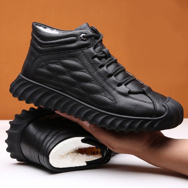 boots men snow boots leather outdoor laceup walking sneakers winter solid colors male leisure vacation soft driving ankle boots 221128, Black
boots men snow boots leather outdoor laceup walking sneakers winter solid colors male leisure vacation soft driving ankle boots 221128, Black