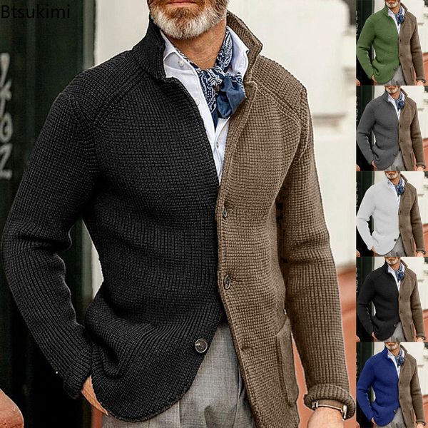 men's sweaters mens stand collar knitted coat long sleeve sweater cardigan jacket patchwork warm casual cardigan knitting sweatercoat, White;black
men's sweaters mens stand collar knitted coat long sleeve sweater cardigan jacket patchwork warm casual cardigan knitting sweatercoat, White;black