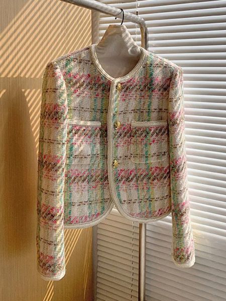 women's jackets small fragrance tweed jacket coat women fall winter french vintage slim woolen coats korean fashion casual outwear 2211, Black;brown
women's jackets small fragrance tweed jacket coat women fall winter french vintage slim woolen coats korean fashion casual outwear 2211, Black;brown