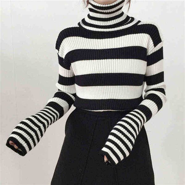 women's sweaters turtleneck women striped sweater 2021 autumn winter slim sweater basic casual soft knit sweaters long sleeves korean f, White;black
women's sweaters turtleneck women striped sweater 2021 autumn winter slim sweater basic casual soft knit sweaters long sleeves korean f, White;black