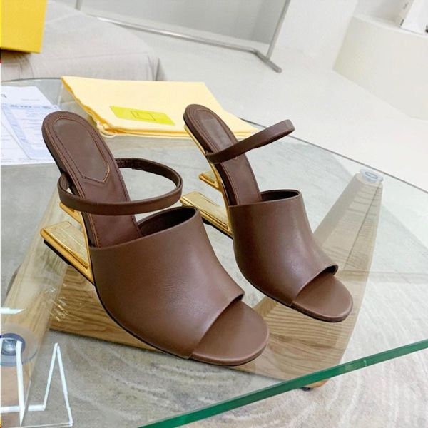 brown f sculpted high-heeled slippers metallic high heels open toes slip-on slides calfskin leather outsole sandals for women luxury de vfrq, Black
brown f sculpted high-heeled slippers metallic high heels open toes slip-on slides calfskin leather outsole sandals for women luxury de vfrq, Black