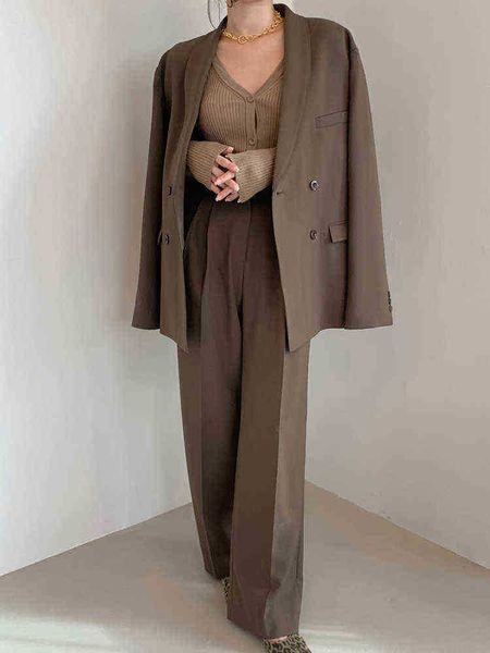 women spring casual elegant blazer pantsuit ladies long sleeve jackets and pants twopiece set female business office outfits j220813, White;black
women spring casual elegant blazer pantsuit ladies long sleeve jackets and pants twopiece set female business office outfits j220813, White;black