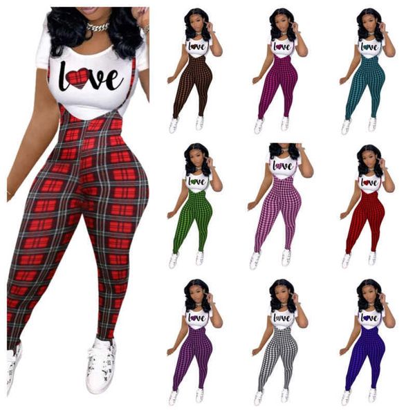 designer valentine's day tracksuits fashion pattern printed short sleeved t-shirt and suspender jumpsuit two piece jogger set women clo, Gray
designer valentine's day tracksuits fashion pattern printed short sleeved t-shirt and suspender jumpsuit two piece jogger set women clo, Gray