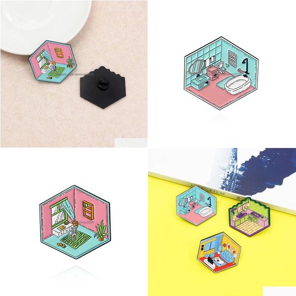pins brooches cartoon threensional room design brooch 3pcs/set lovely home kitchen bathroom enamel pins metal brooches for girls gi dhtca, Gray
pins brooches cartoon threensional room design brooch 3pcs/set lovely home kitchen bathroom enamel pins metal brooches for girls gi dhtca, Gray