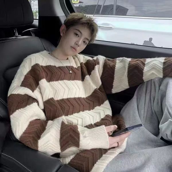 men's sweaters japan style stripe men's sweater autumn winter hip hop sweater streetwear loose pullover oneck harajuku couple swe, White;black
men's sweaters japan style stripe men's sweater autumn winter hip hop sweater streetwear loose pullover oneck harajuku couple swe, White;black
