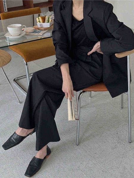 casual blazer sets korean style two piece set women spring suit jacket coat wideleg pants suits office lady 2 piece outfits j220813, White;black
casual blazer sets korean style two piece set women spring suit jacket coat wideleg pants suits office lady 2 piece outfits j220813, White;black