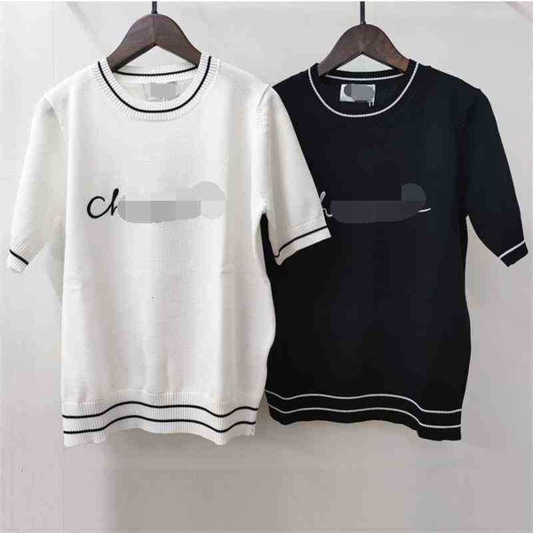 women's sweaters summer letter embroidered knitting round neck short sleeve t-shirt simple and versatile women kp0l, White;black
women's sweaters summer letter embroidered knitting round neck short sleeve t-shirt simple and versatile women kp0l, White;black