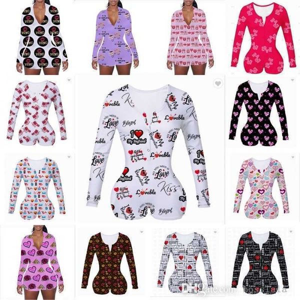 women jumpsuits designer tracksuits pajama onesies valentines gift workout button printed v-neck bodysuit ladies short rompers, Gray
women jumpsuits designer tracksuits pajama onesies valentines gift workout button printed v-neck bodysuit ladies short rompers, Gray