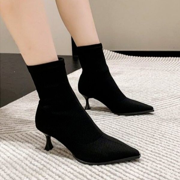 boots pointed toe highheeled ankle women's midsleeve elastic korean version nude color thin high 221126, Black
boots pointed toe highheeled ankle women's midsleeve elastic korean version nude color thin high 221126, Black