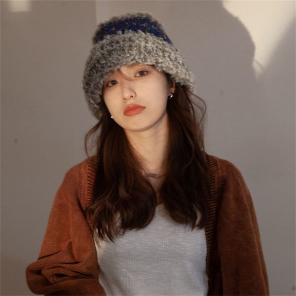wide brim hats bucket fashion warm furry women plush winter fisherman knitted 221125, Blue;gray
wide brim hats bucket fashion warm furry women plush winter fisherman knitted 221125, Blue;gray