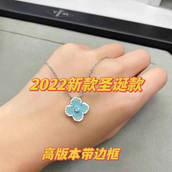 pendant necklaces fanjia 2022 new christmas necklace women's limited blue single diamond mint green four leaf grass celadon bone chain, Silver
pendant necklaces fanjia 2022 new christmas necklace women's limited blue single diamond mint green four leaf grass celadon bone chain, Silver