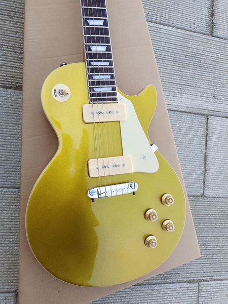 standard electric guitar, golden p90 pickup, emerald green tuner, silver accessories, available in stock, quick shipping
standard electric guitar, golden p90 pickup, emerald green tuner, silver accessories, available in stock, quick shipping
