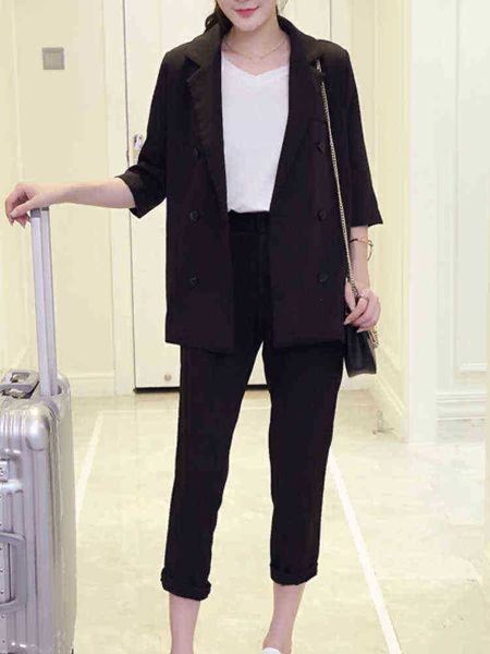 elegant business women blazer pantsuit ladies long sleeve jackets pencil pants 2 piece set female fashion pants suit new j220813, White;black
elegant business women blazer pantsuit ladies long sleeve jackets pencil pants 2 piece set female fashion pants suit new j220813, White;black