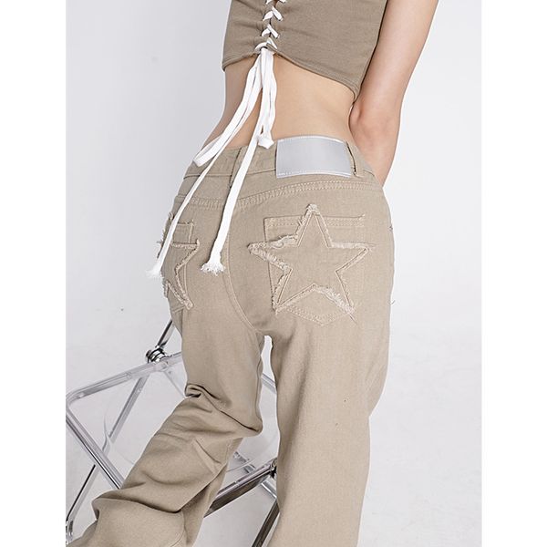 women's jeans women's khaki wide leg jeans star pocket vintage straight pants high waist baggy streetwear casual brown denim trous, Blue
women's jeans women's khaki wide leg jeans star pocket vintage straight pants high waist baggy streetwear casual brown denim trous, Blue