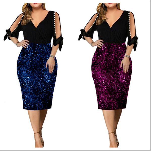 casual dresses summer elegant formal party ladies dresses sequins v neck patchwork design 5xl big plus size dress for women clothes 221126, Black;gray
casual dresses summer elegant formal party ladies dresses sequins v neck patchwork design 5xl big plus size dress for women clothes 221126, Black;gray