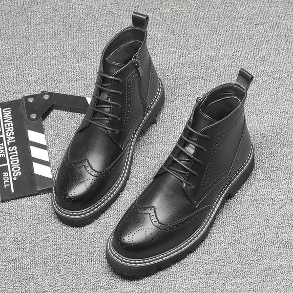 boots men's luxury fashion wedding party ankle boots cow leather bullock shoes brogue botines hombre platform botas de homens zapatos 2, Black
boots men's luxury fashion wedding party ankle boots cow leather bullock shoes brogue botines hombre platform botas de homens zapatos 2, Black